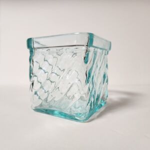 Square Textured Light Icey Blue Tea Light Votive